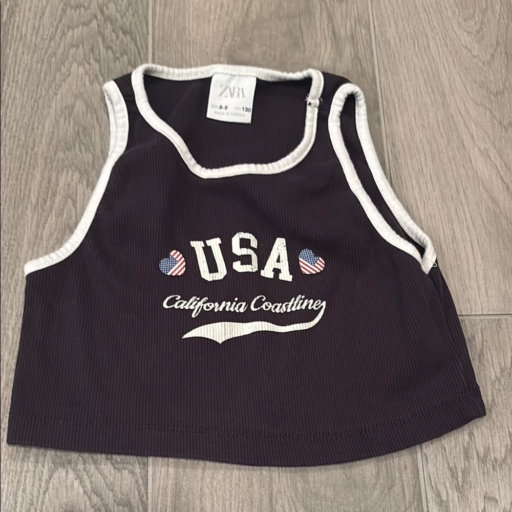 Zara Girls USA Crop Top Size 8-9